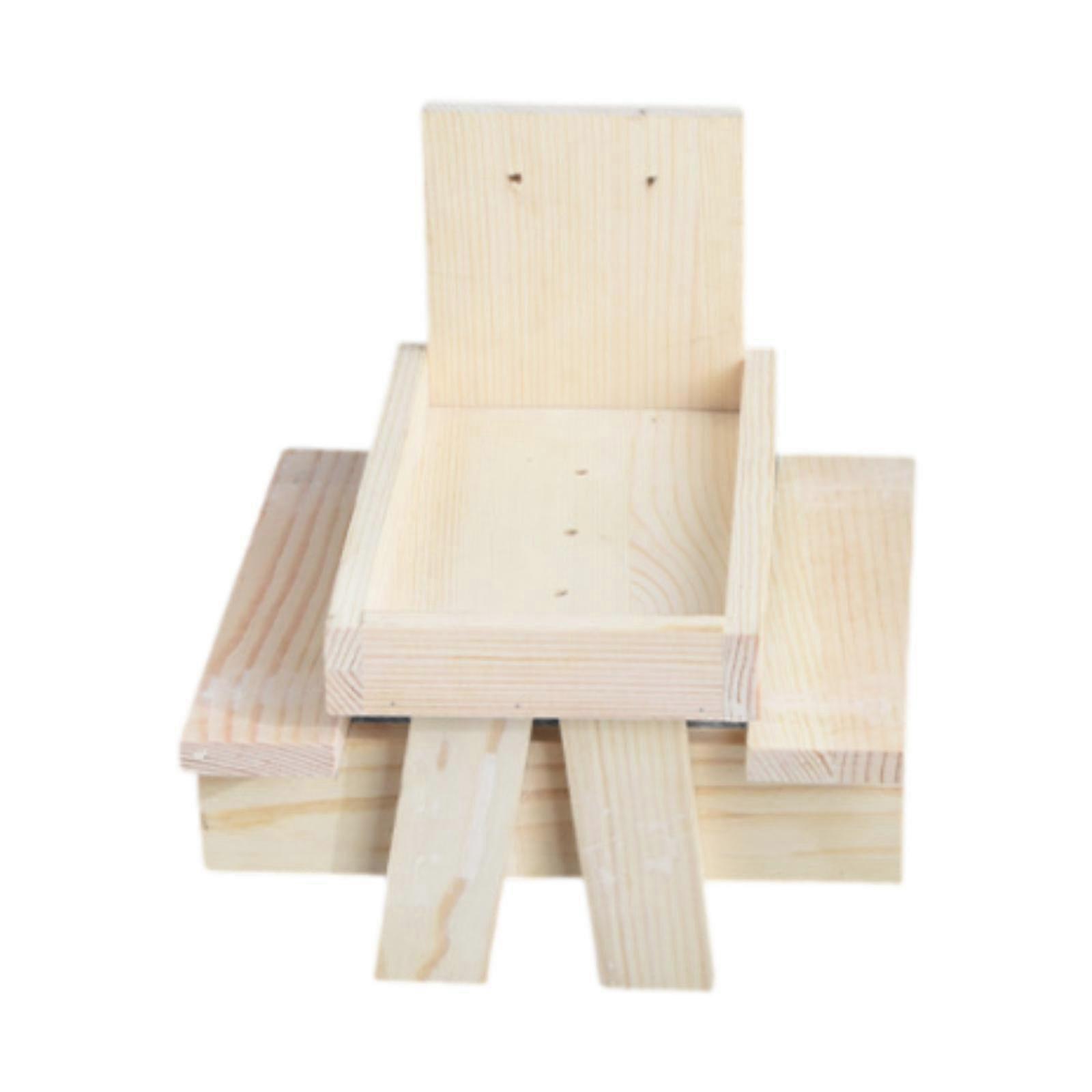 Squirrel Feeder Table Birds Food Container Easy to Fill with Perch Wood Bird