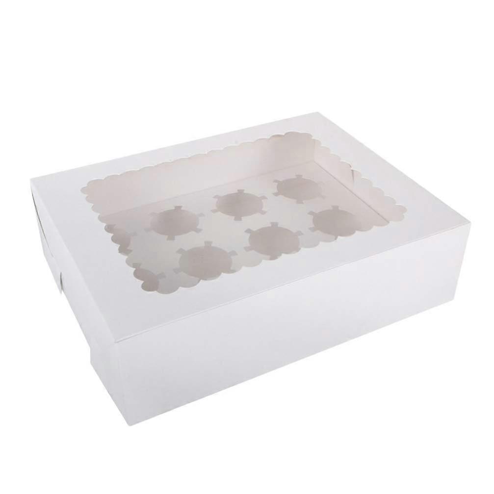 12 Grids Mini Cupcake Boxes for Take Out Dessert Boxes and Macaron Pastries