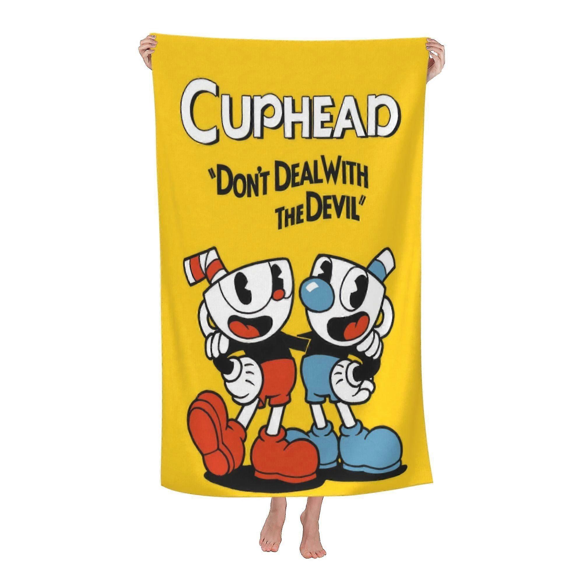 Cuphead Beach Towel, Large Microfiber Bath Towel