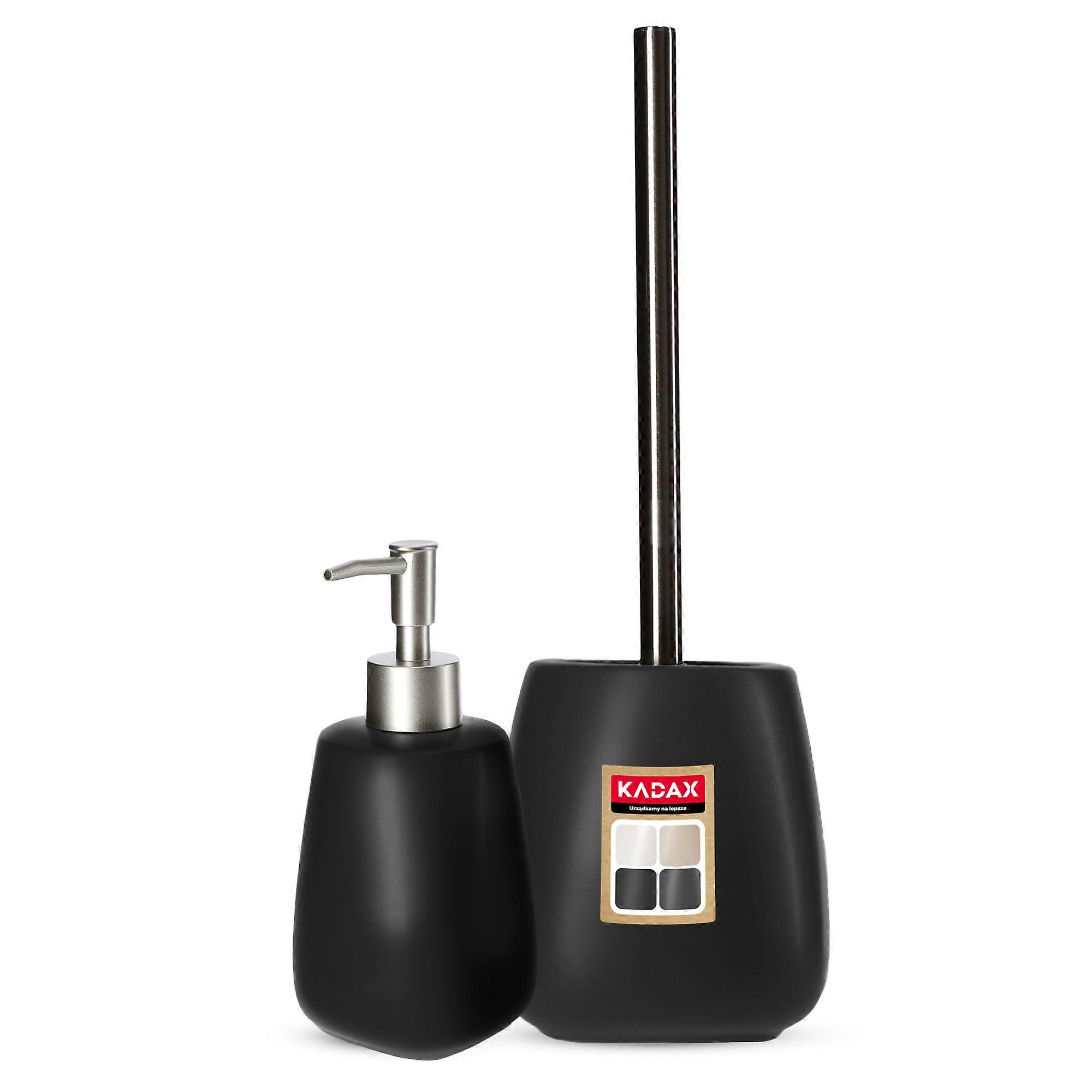 KADAX Bathroom Set Brush Dispenser Black