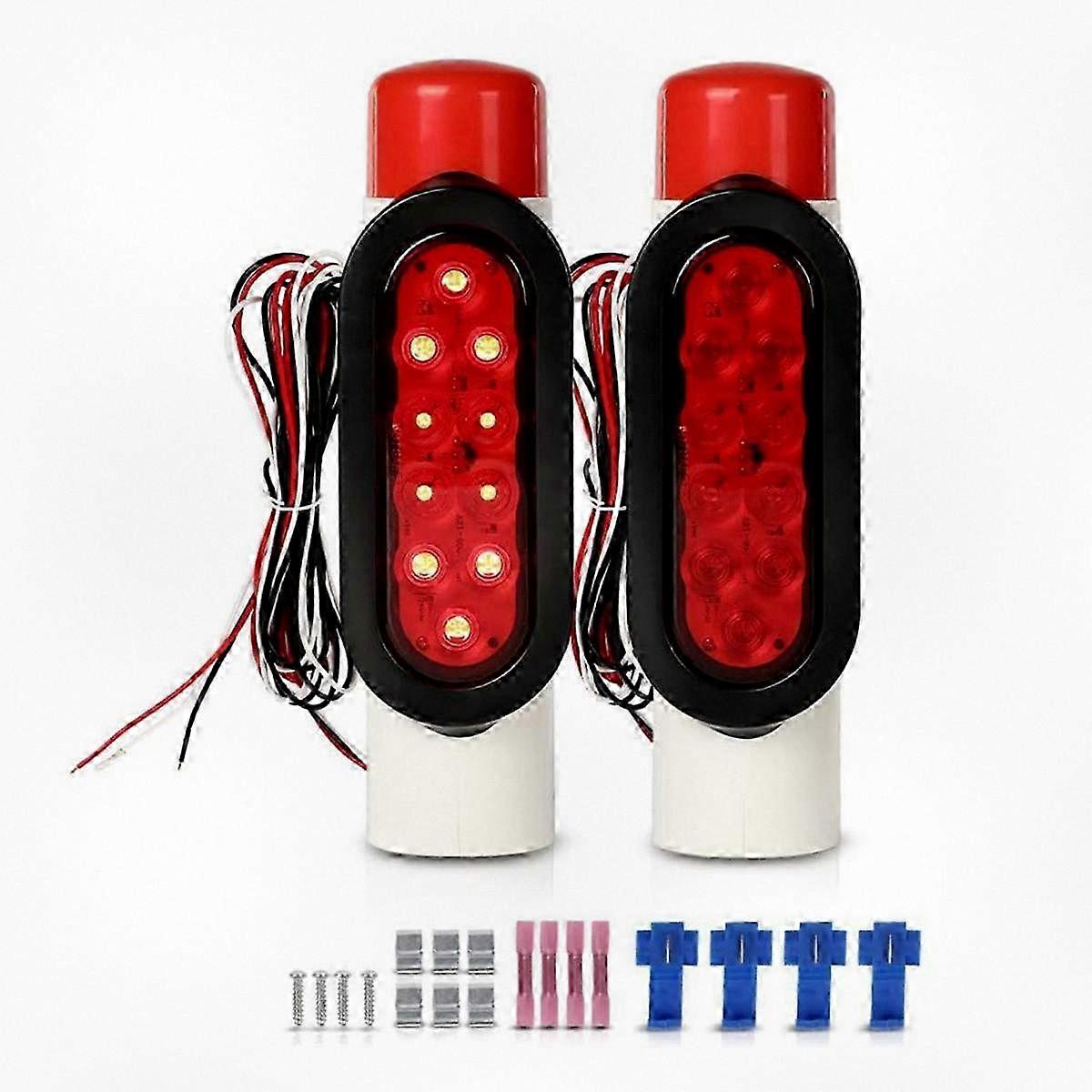 LED Boat Trailer Guide Post Lights Compatible with Standard 2-Inch PVC for Waterproof Submersible Turn Signals
