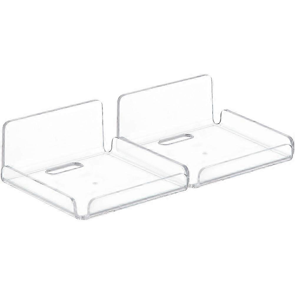 2pcs Small Wall Shelf Acrylic Router Wall Mount Rack Monitoring Camera Holder