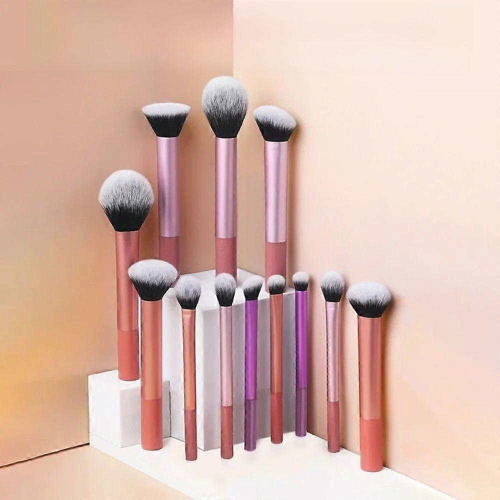 12-Piece Soft Synthetic Makeup Brushes Set for Foundation, Blush, Eyeshadow, Cosmetics, Makeup Tools with Nylon Bristles and Plastic Handle