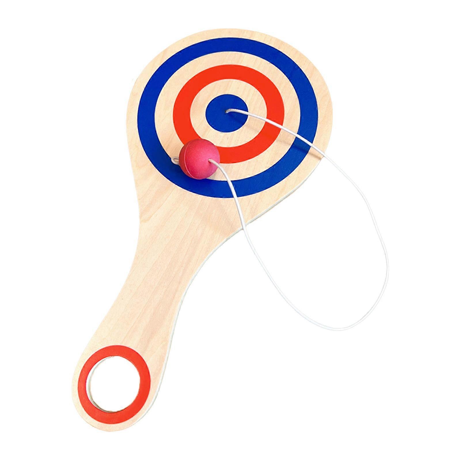 Houten Flip Paddle Game Toy met Rode Bal op String Paddle Toy