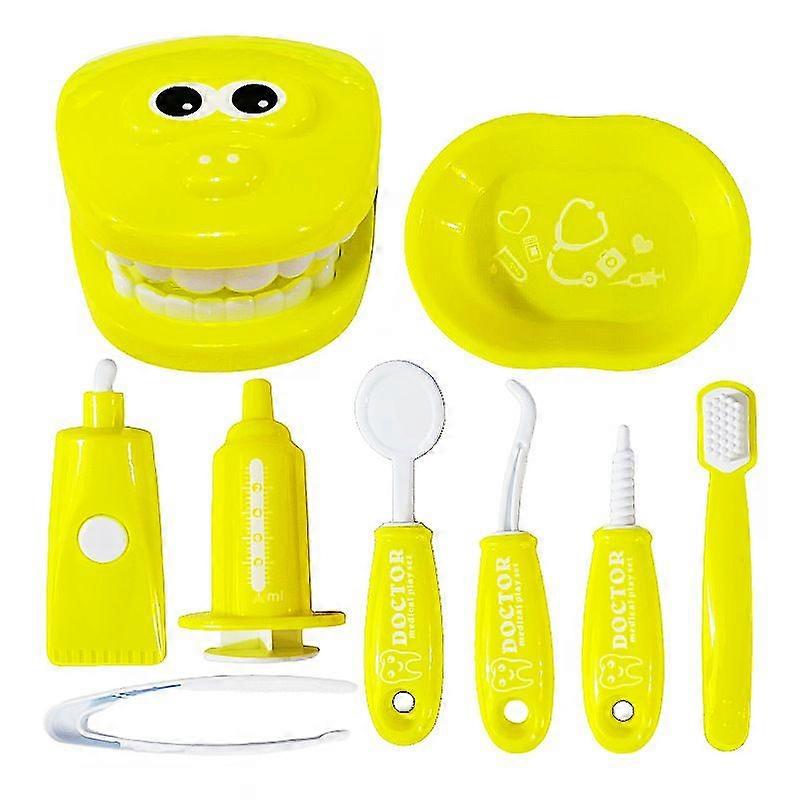 Gul 9-delars mini tandleksaksset för barn