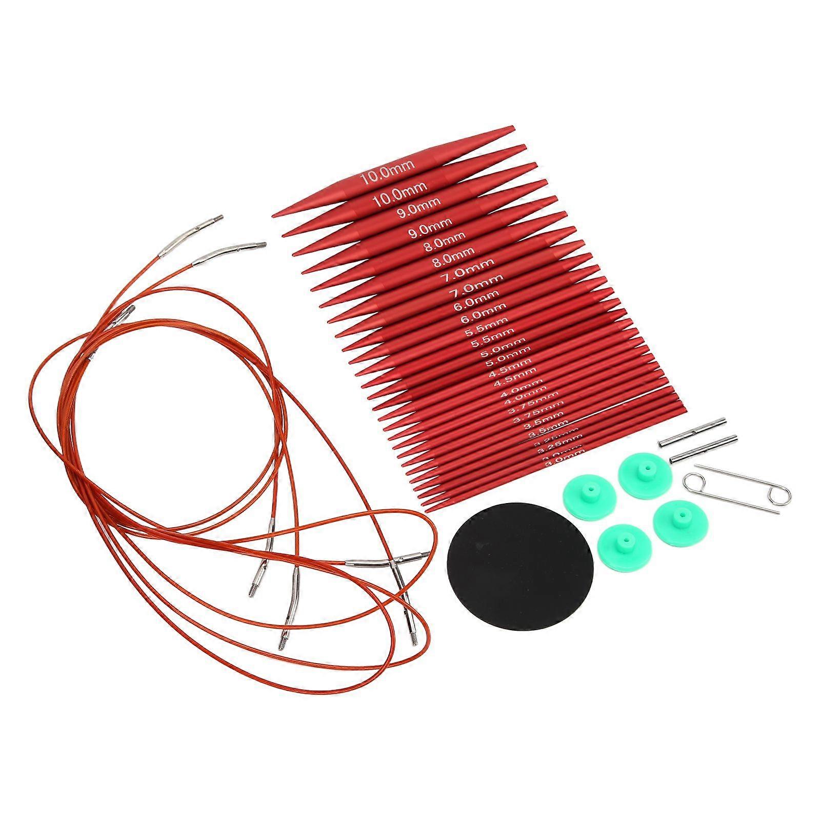 Knitting Needles Set, Detachable Circular Kit with Various Sizes Included