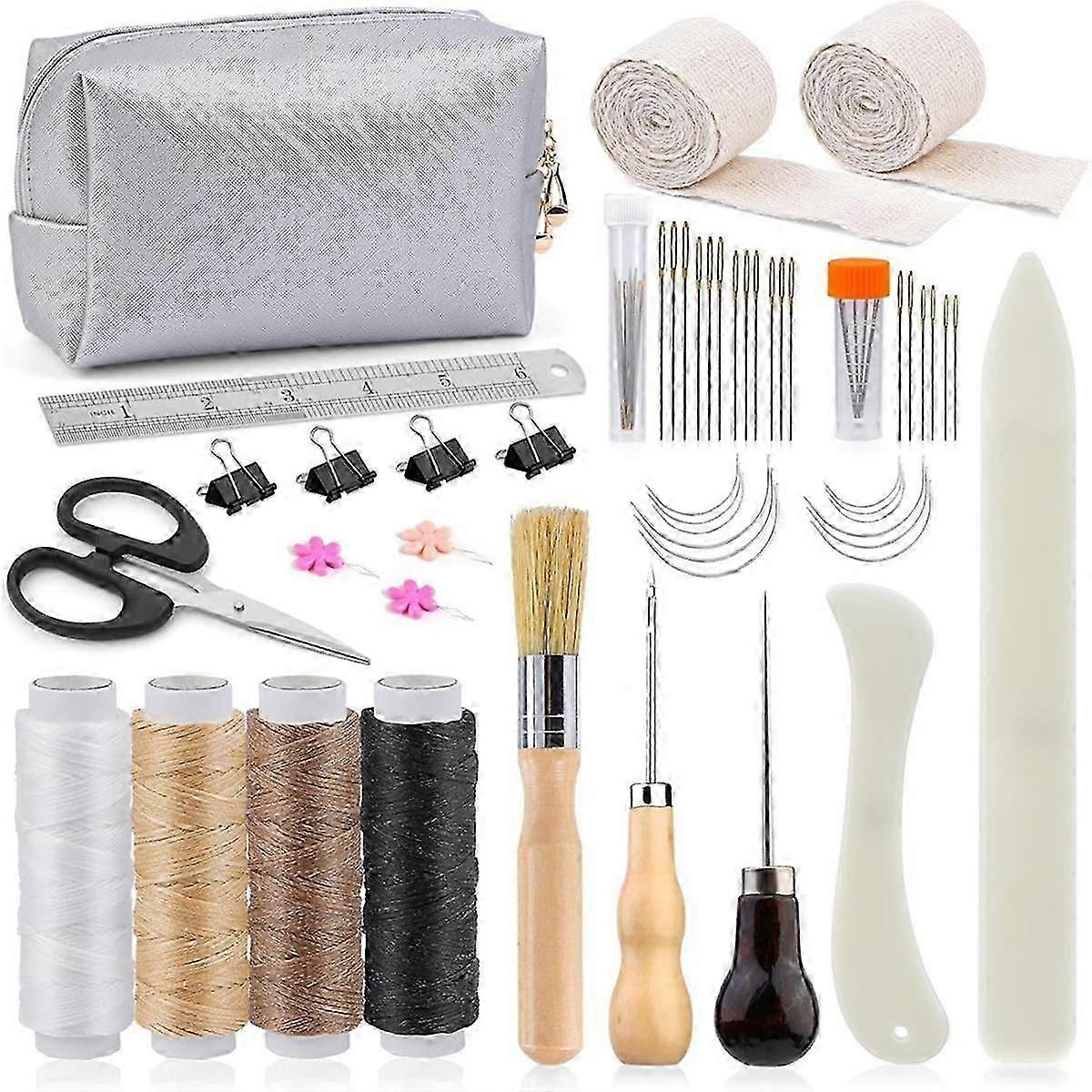 Beginner-Friendly Bookbinding Kit with 53 Pieces Including Bone Folder and Book Binding Tools