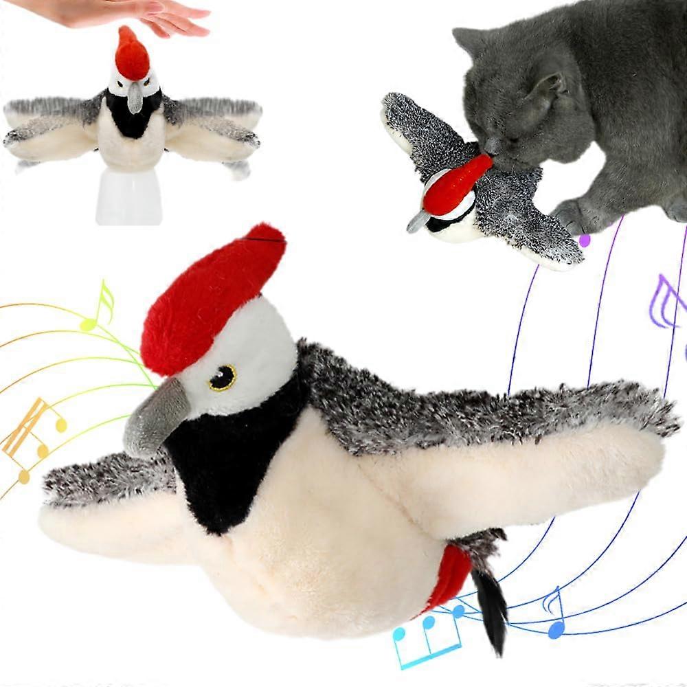 Electric Cat Toy, Interactive Cat Toy, Bird Toy, Squeak for Cats, Interactive Toy Cat Ball with Lifelike Animal Sounds for Cats (05)