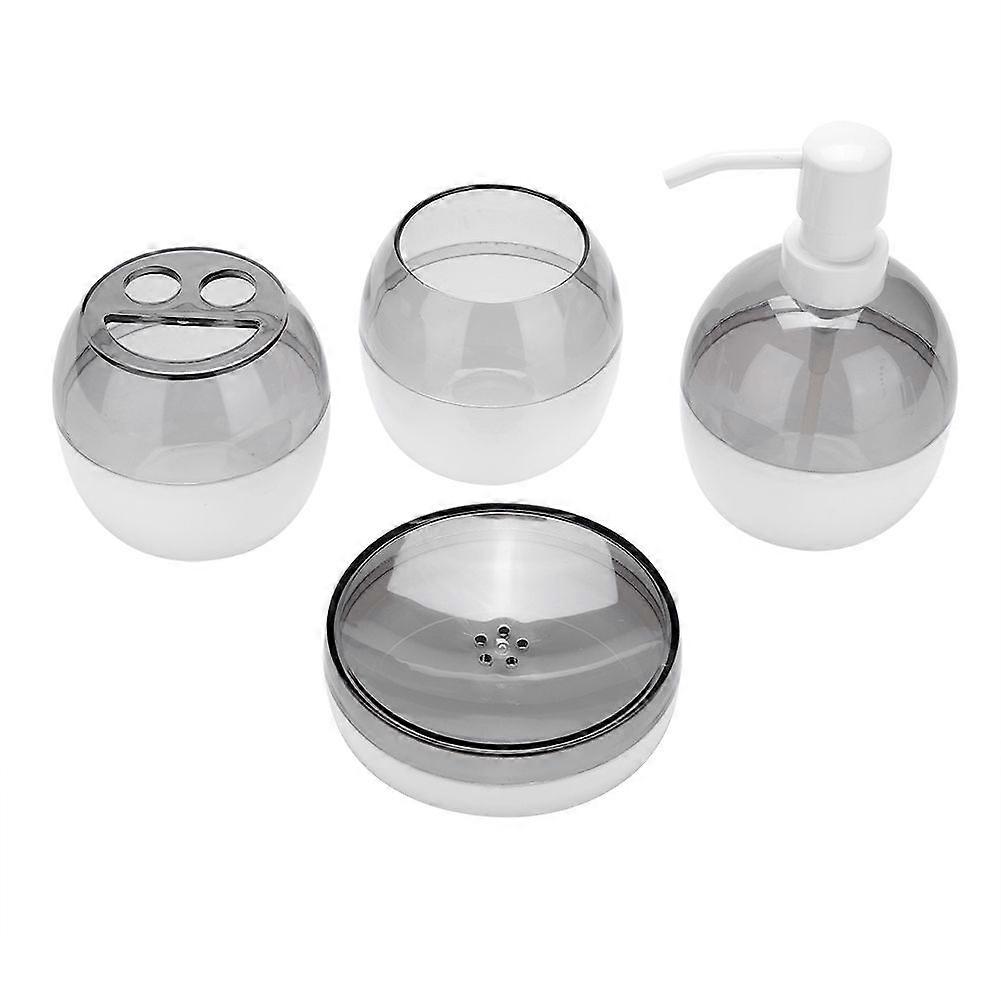 4個のファッショナブルなラウンドデザインのバスルームアクセサリーセットソープディッシュディスペンサー歯ブラシホルダー