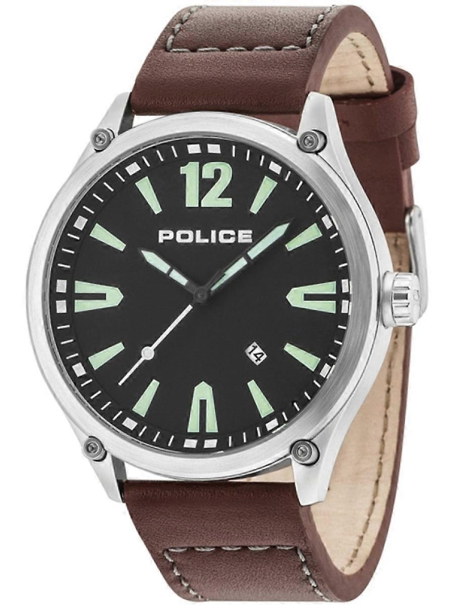 Polizei Braun Echtes Leder R1451287002 Herrenuhr