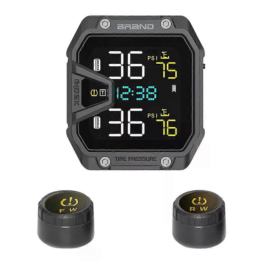 con Motorcycle Tire Pressure Monitoring Alarm System with 2 Sensors Wireless Tire Pressure Monitoring System Motorcycle Accessories