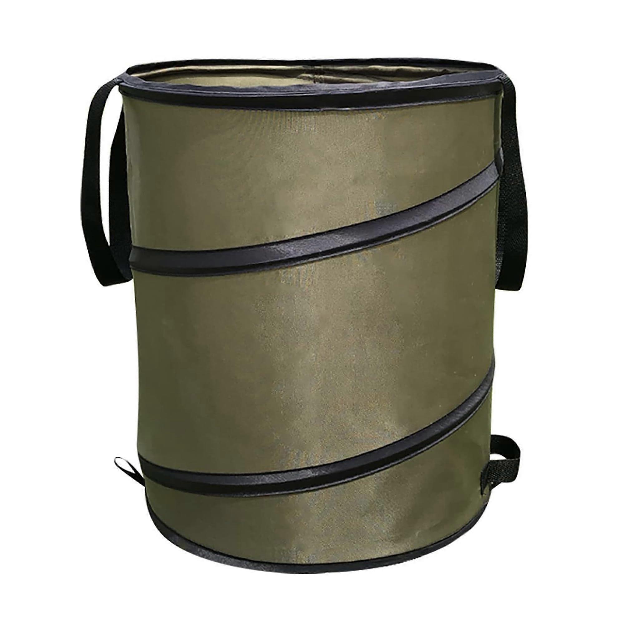 MIKIWELL 24 Gallon Collapsible Garden Bag/Trash Can Reusable Leaf Bag Pop-Up Yard Waste Bag Container Leaf Bin