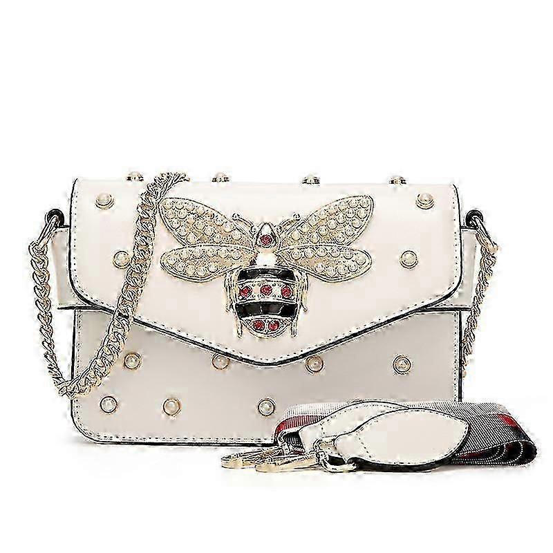 Bee Pearl Crossbody Tas Wit
