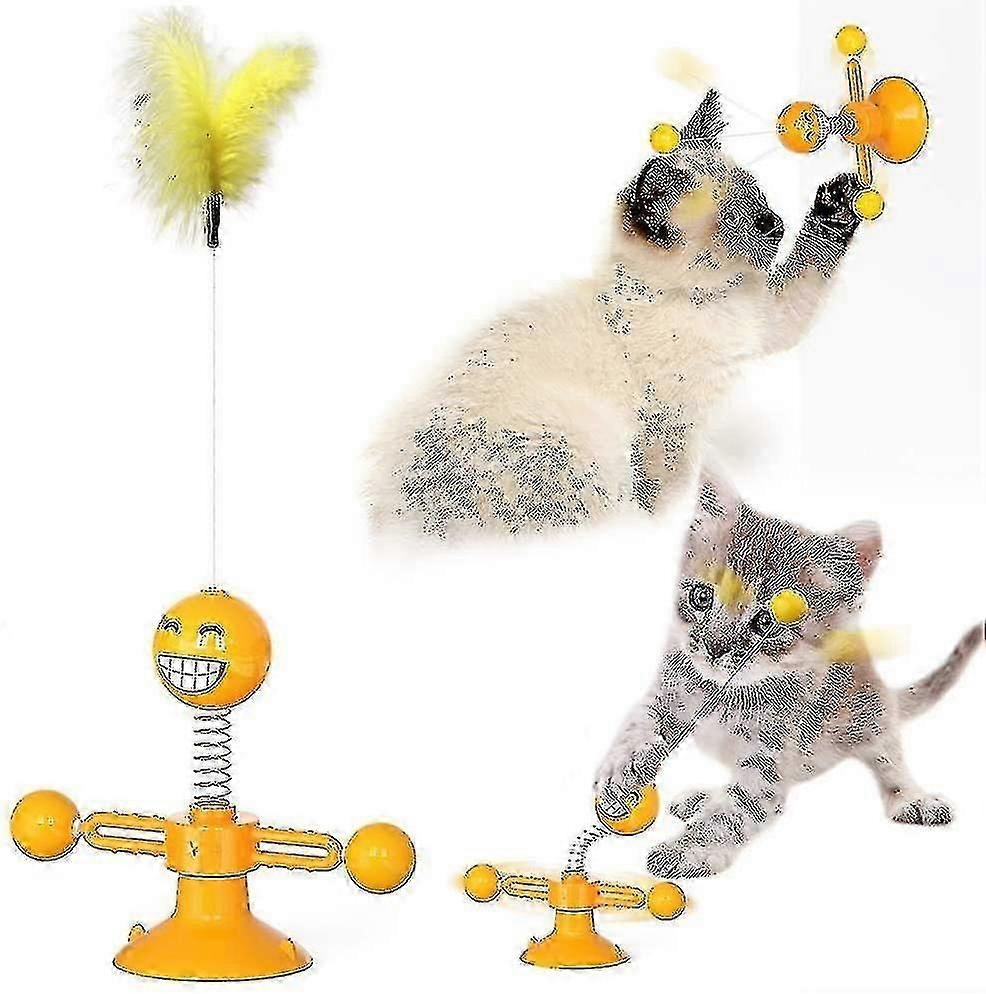 Wall-mounted Cat Spring Toy