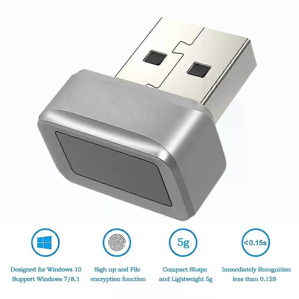 con USB Fingerprint Key Reader FIDO U2F Portable Security Key Windows Hello Anti-Spoofing Mini Fingerprint Reader for PC Or Laptop