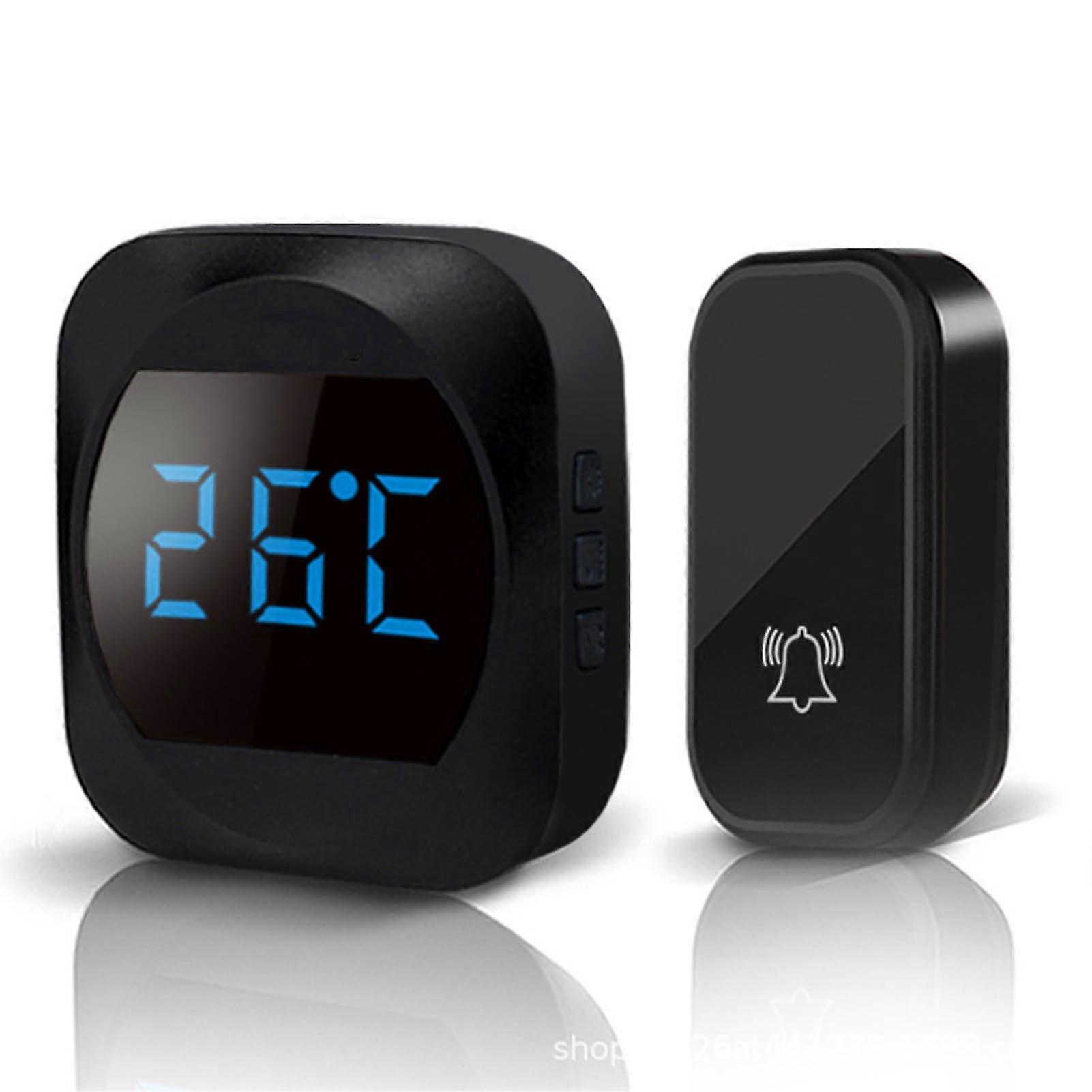 Wireless Smart Doorbell Kit - Self-Powered, Temp Display, 150m Range, 38 Melodies, Easy Install