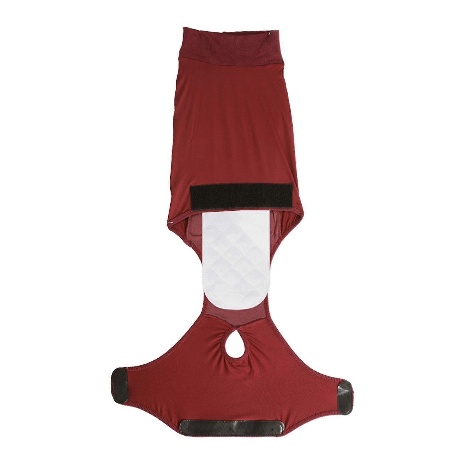 Protective Dog Recovery Apparel Jumpsuit for Preventing Lickings and Promoting Healing After Surgeries Wound Protections Burgundy XL