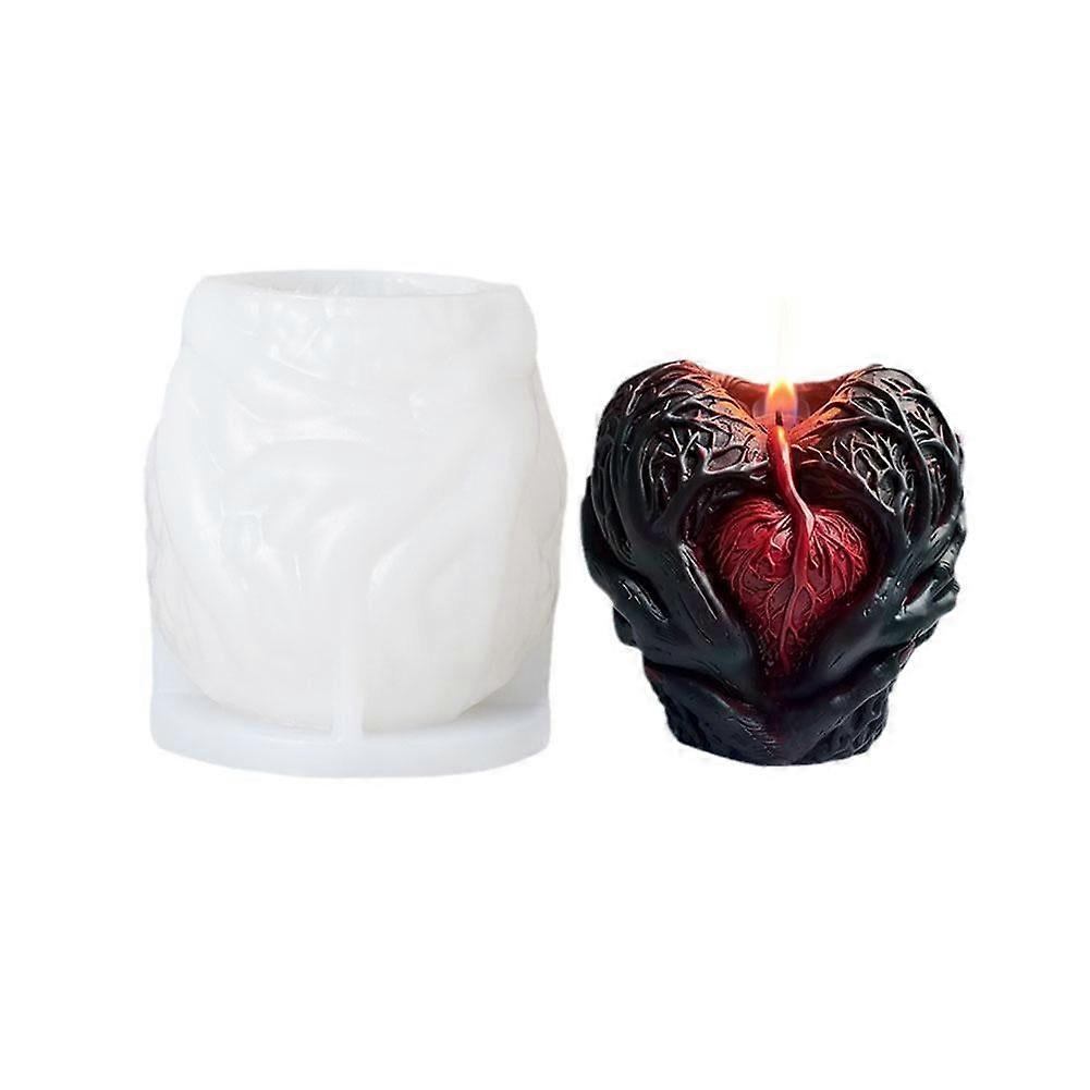 3D Silicone Aromatherapy Candle Mold DIY Heart Shaped Soap