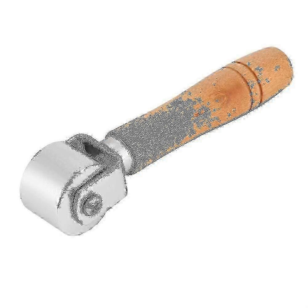 Leather Press Roller Wooden Handle Platen Tools Leather Press Edge Roller Leather Glue Roller Metal Roll