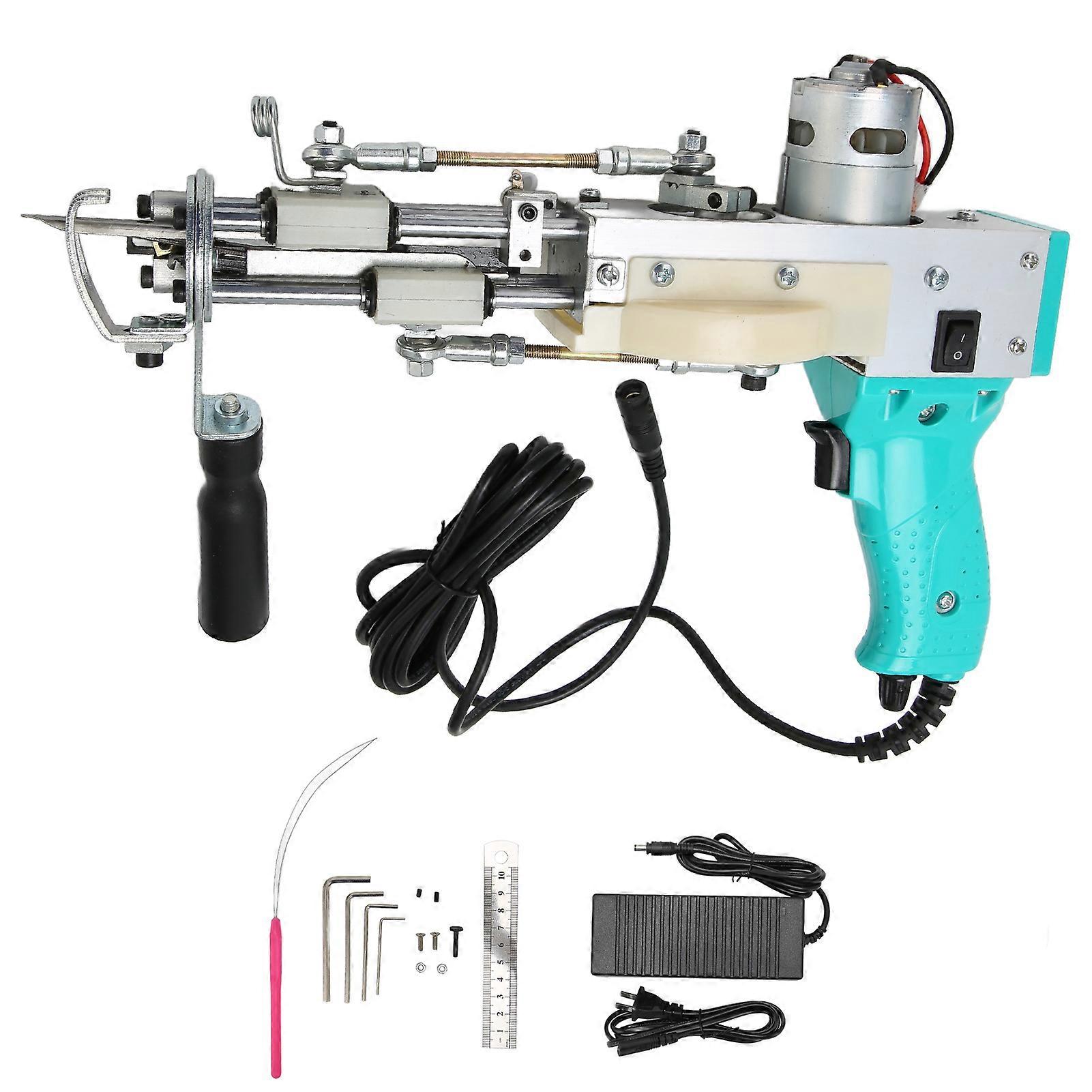 Tufting Tool Green 40 Stitches Per Sec Adjustable Handle Carpet Weaving Machine for Rug Making 100‑240V