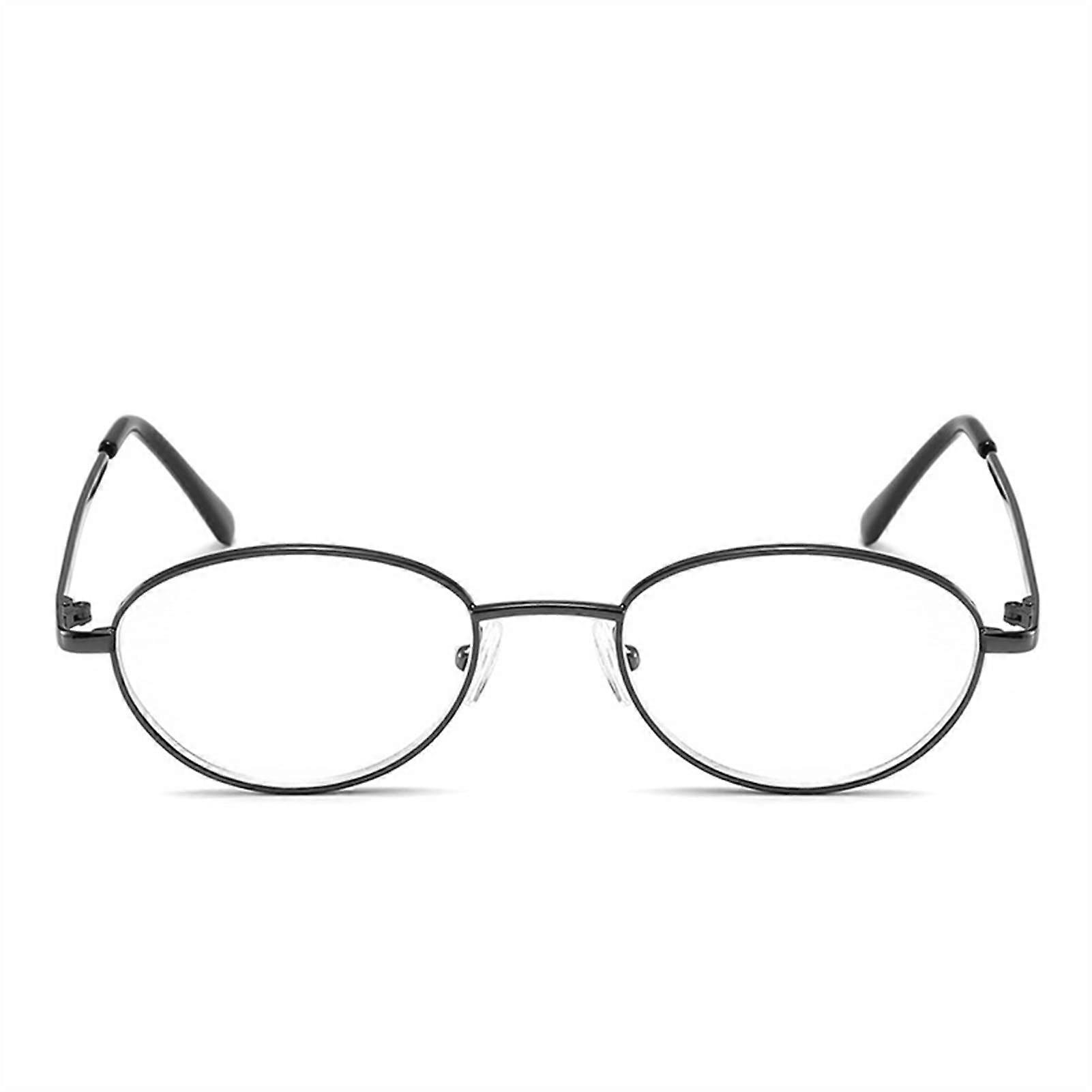Reading Glasses, Retro Oval Reading Glasses, AntiBlue Light, Metal Frame Eyeglasses for WomenMan, Computer Glasses (Color : A, Size : 2)