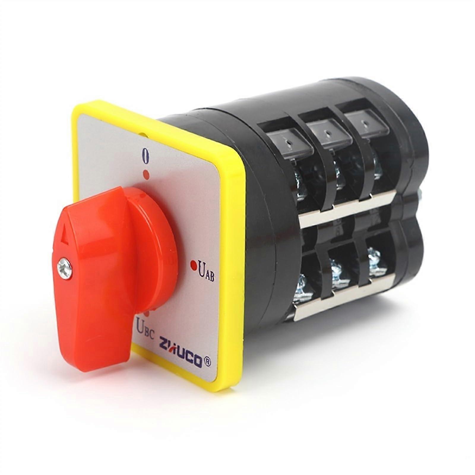 LW5D16/YH3.3 16A Yellow Panel Four Position Three Pole ThreePhase Voltmeter Conversion Rotary Changeover Cam Switch