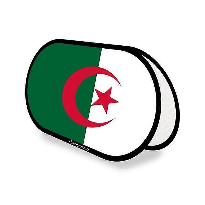 Oval Flag - Algeria - 70 x 120 cm - Polyester - Double-sided printing - Foldable retractable