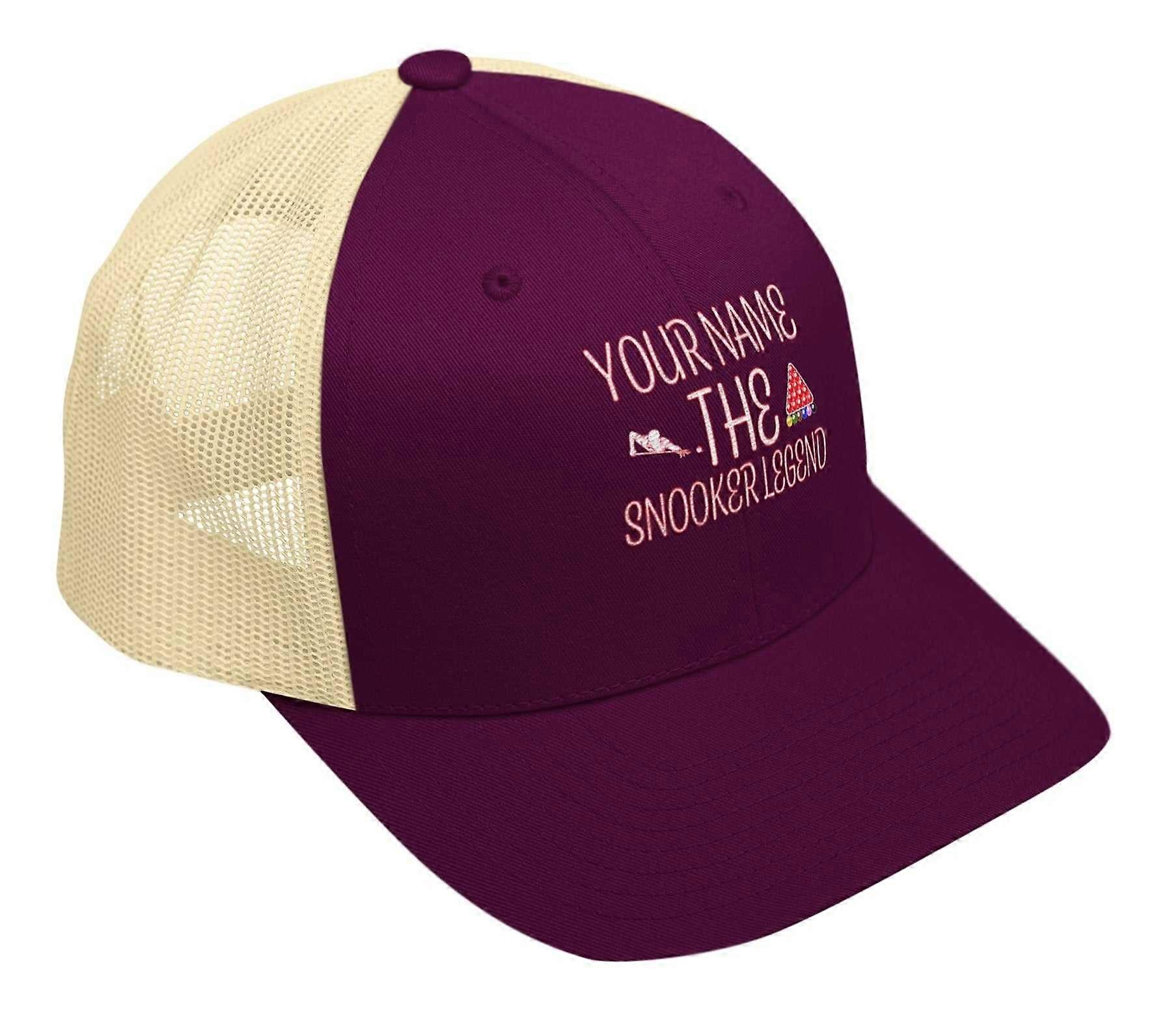 Your Name The Snooker Legend Personalised Trucker Baseball Cap