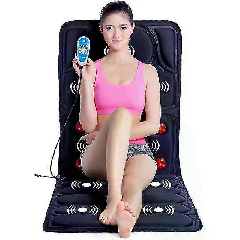 Vibration Heating Massage Cushion Cervical Neck Massage Acupressure Cushion Far Infrared Mattress Massage Mat 110-240v