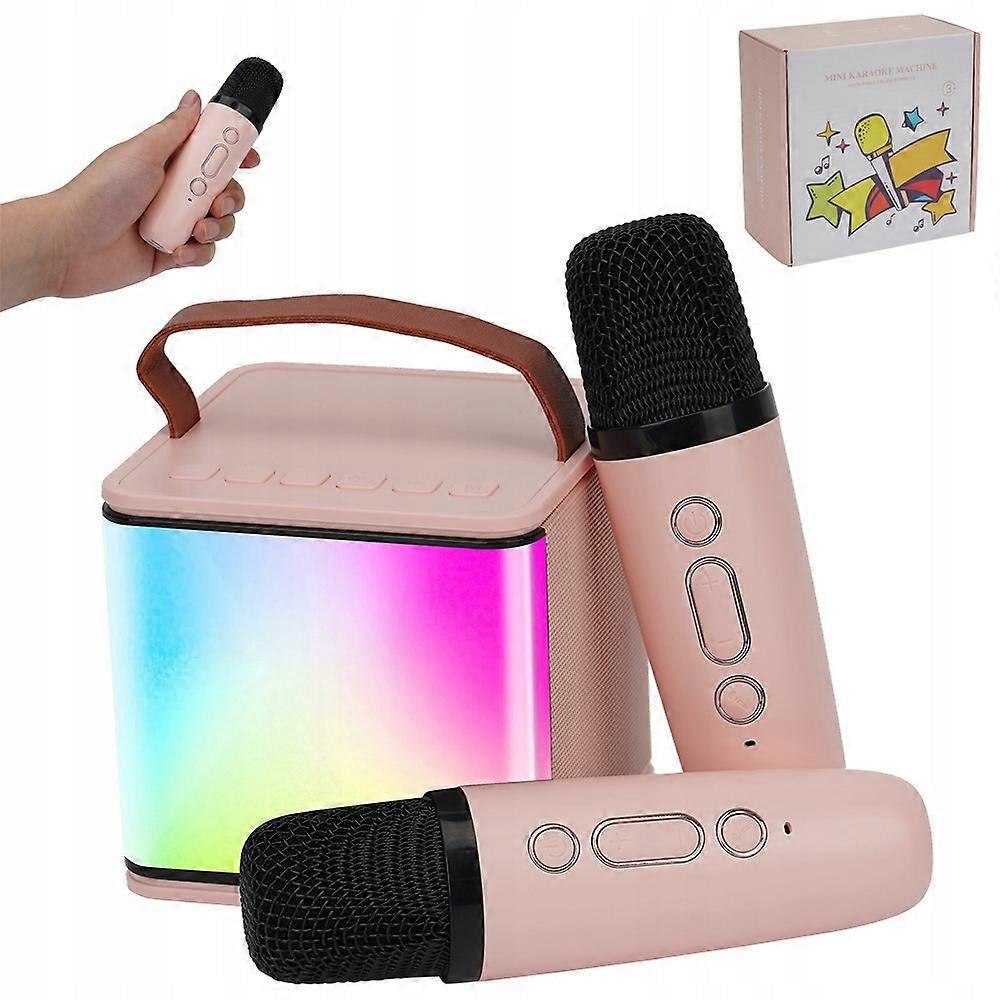 Wireless Portable Karaoke Set Rgb Set 2 Usb Microphones