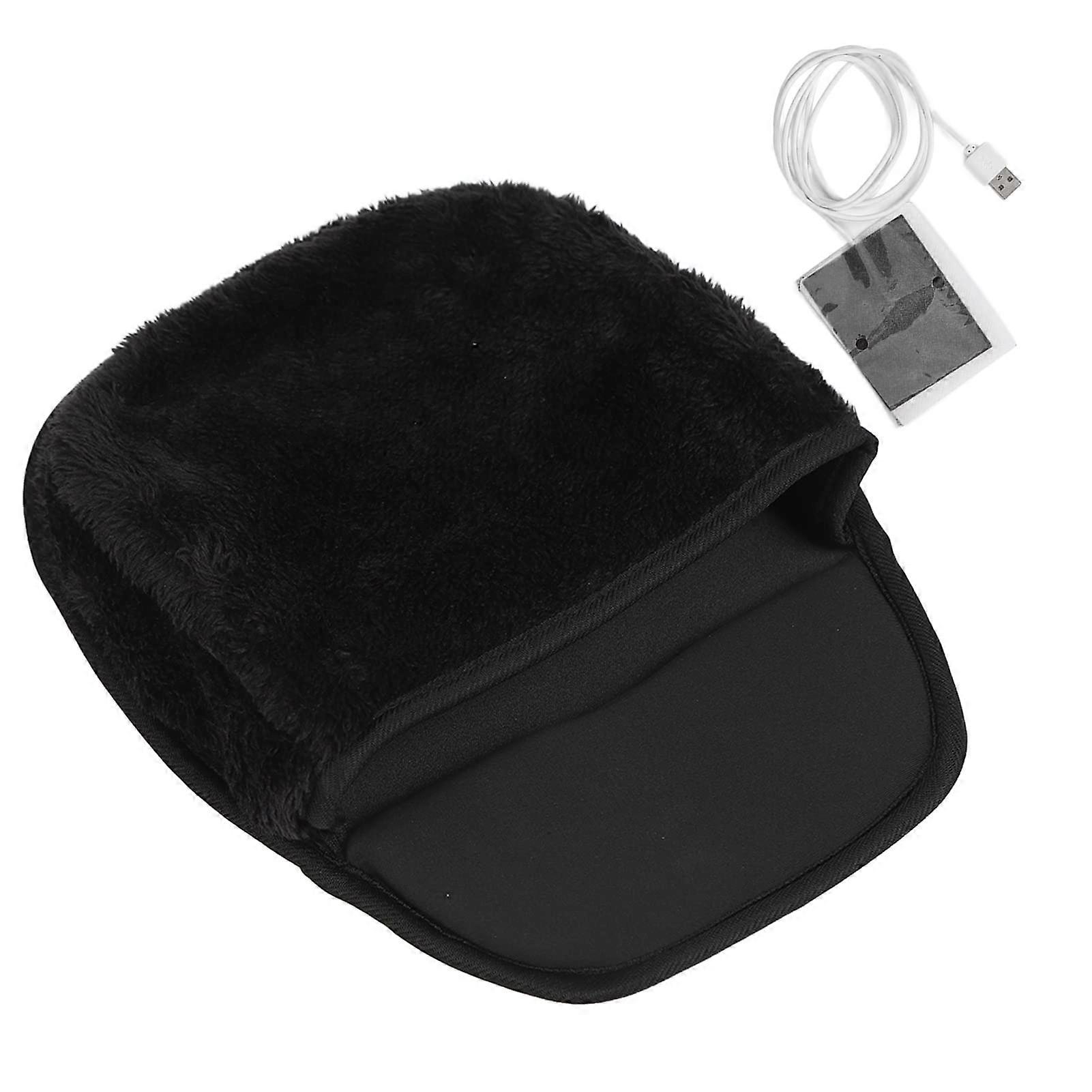 HandWarming Winter Mouse Pad USB Heated Computer Mouse Pad Hand Warmer Roomy Black Desk Accessories For Men And Women