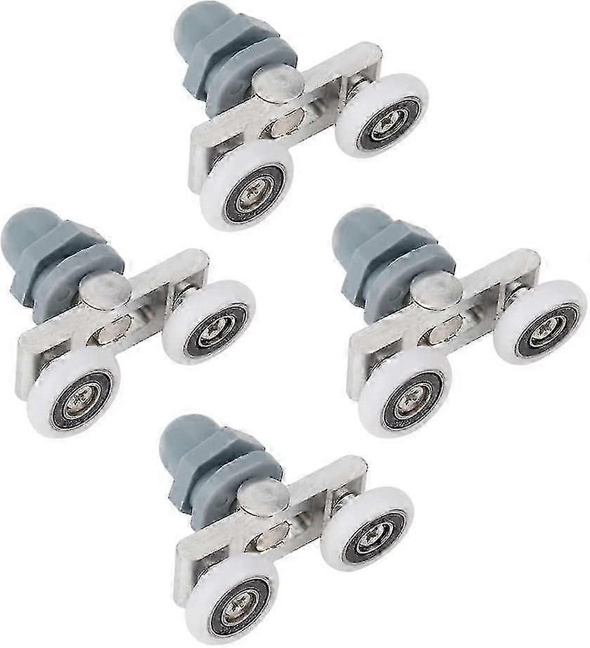 Durable Double Sliding Shower Door Rollers (4 Pack) - 23mm Glass Wheel
