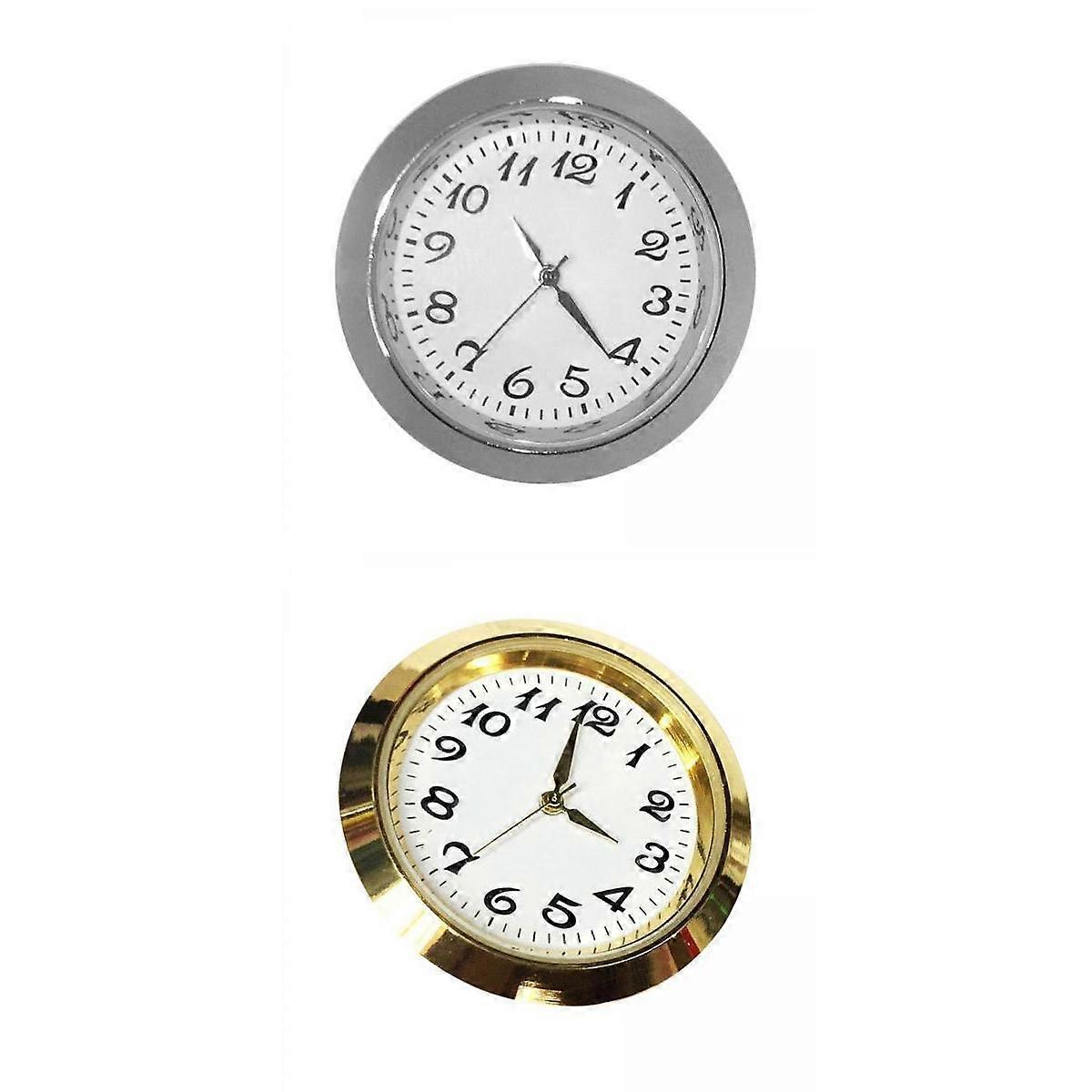 Pack of 2 1-7/16 Inch Round Clock Insert Clock Face Easy to Read Clock Part