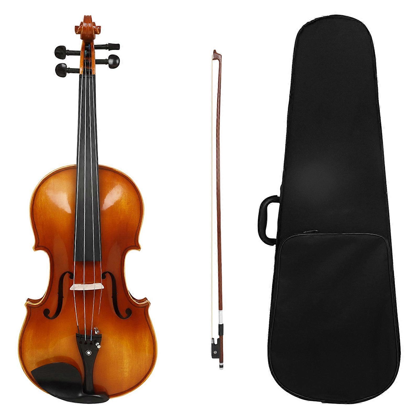 16 Inch Viola Set, Solid Wood Viola with Carry Case and Bow Set for Beginners Students Natural Color Stringed Instrument