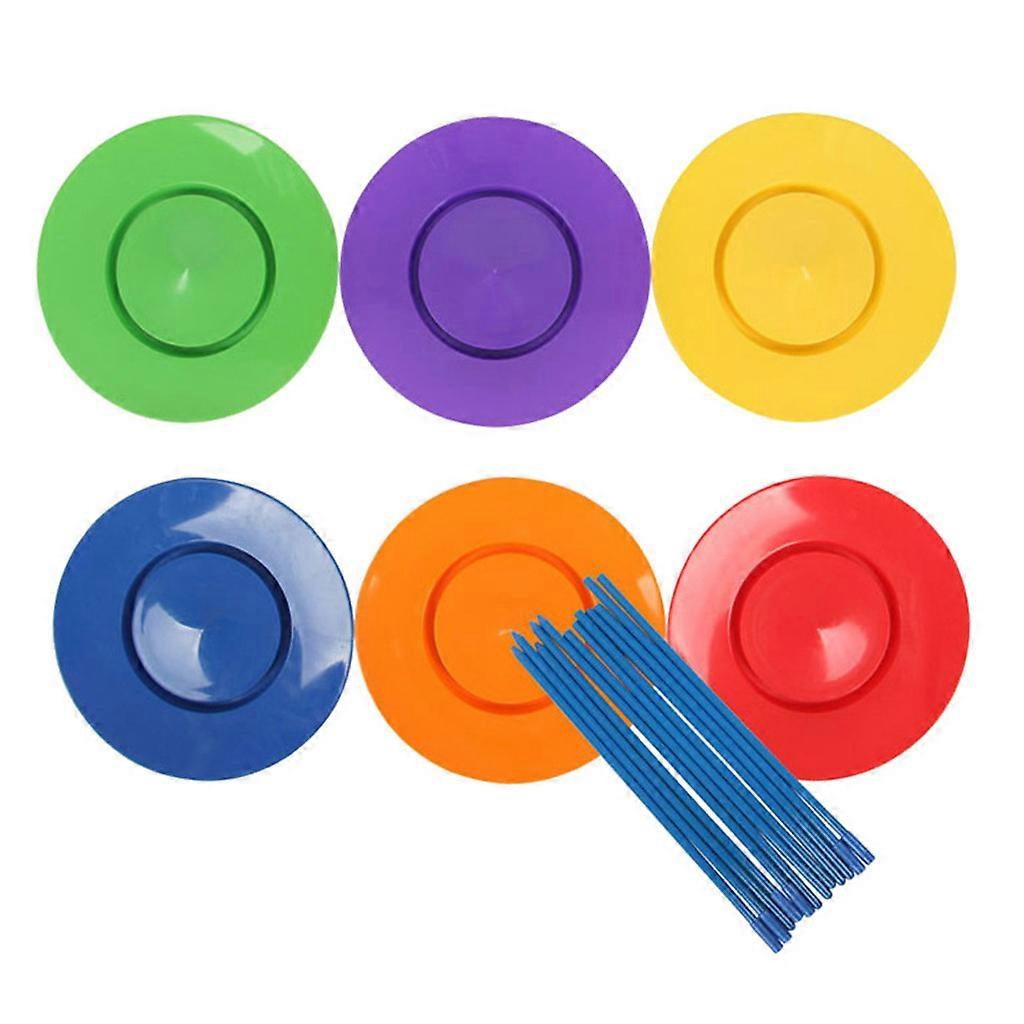 Piastre di giocoleria Bulk 6Pcs Giocattolo acrobatico Clown Giradischi Piatto rotante Bilanciamento Giocattolo di allenamento per bambini Age2+ Regalo di compleanno