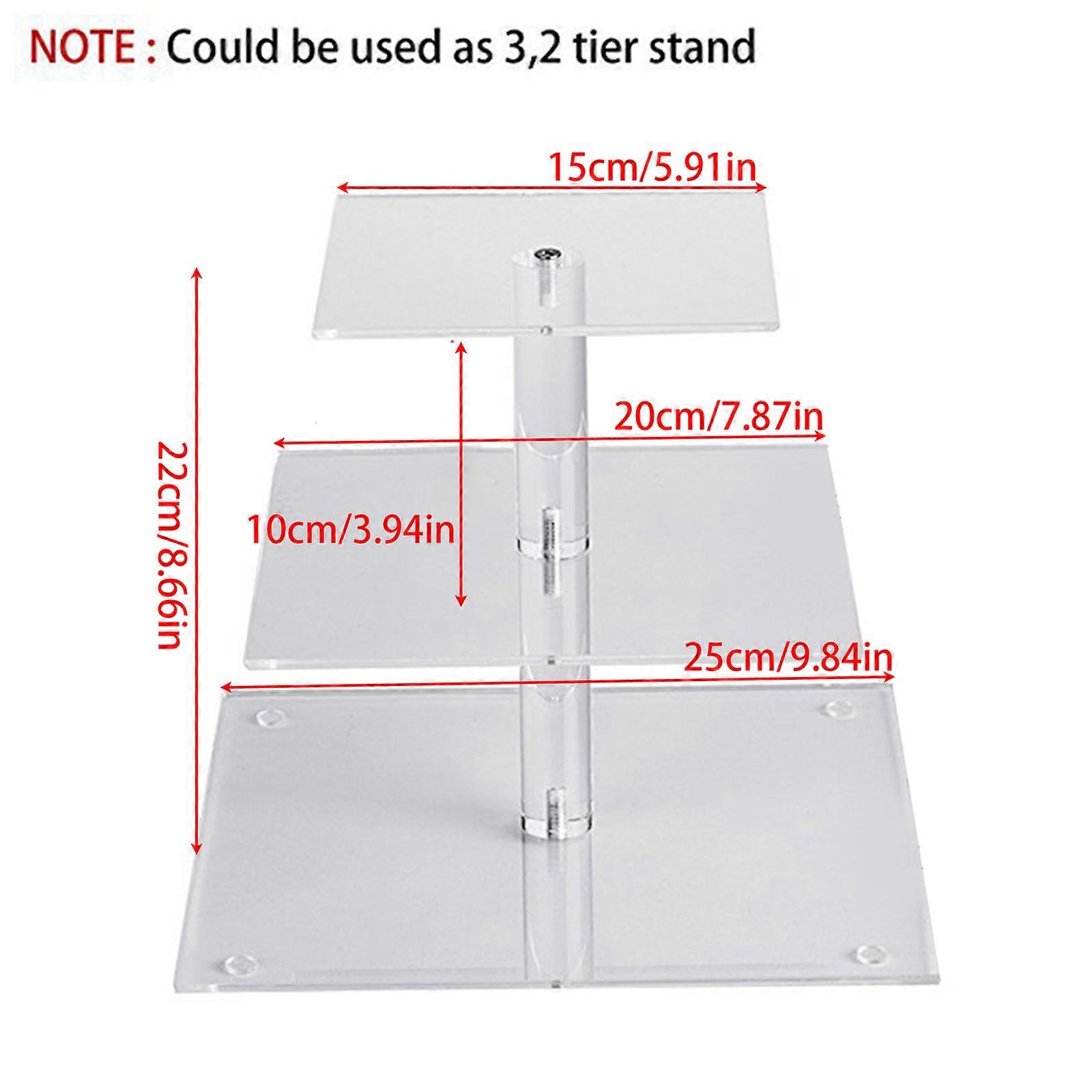 3 Layers Acrylic Cake Display Stand Transparent Cake Display Shelf for Annversary Birthday Wedding Party