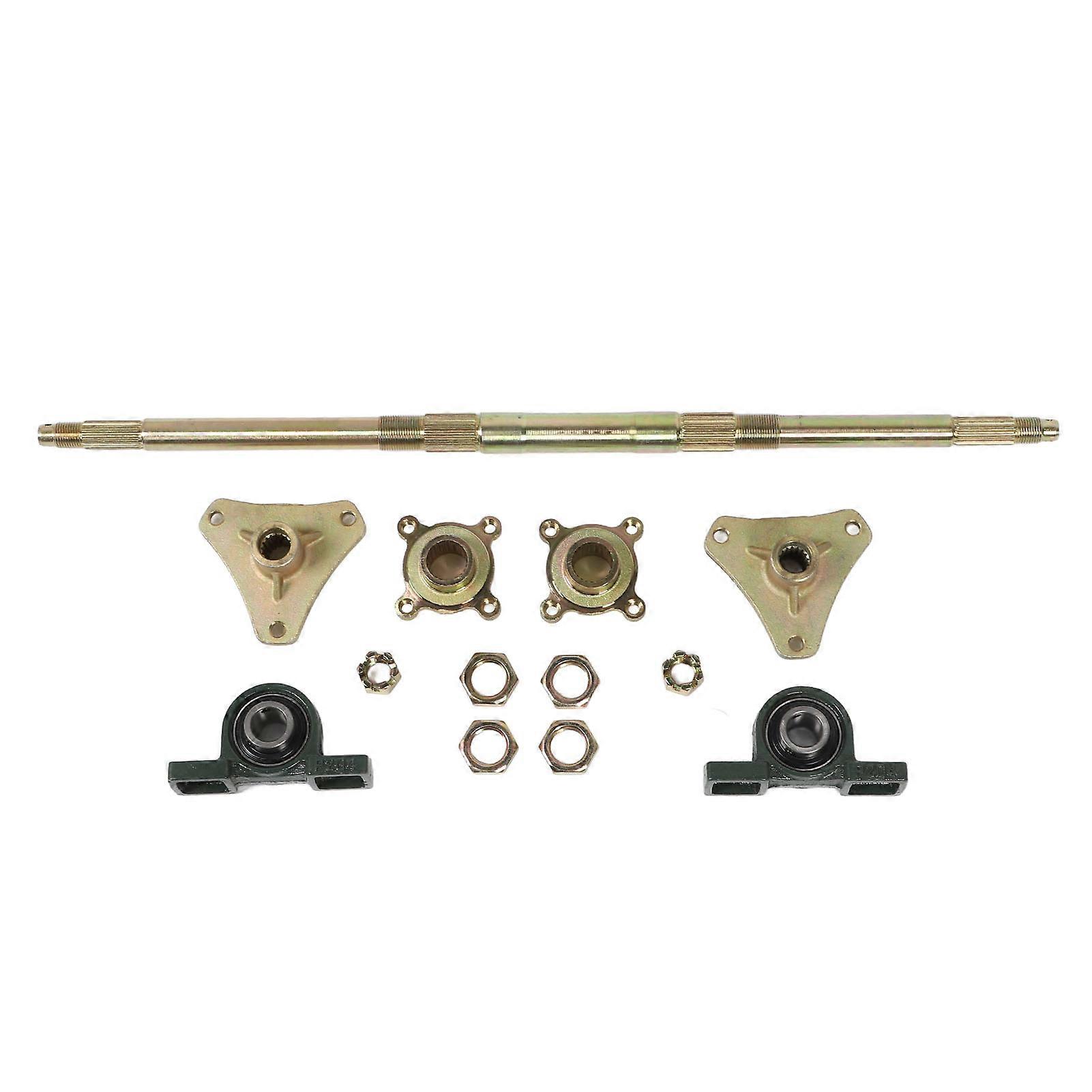 Kit d'arbre d'essieu arrière 24 pouces, moyeux métalliques anti-chocs, supports de fixation et brides pour VTT 50 à 150 cm³, quads, drift trikes