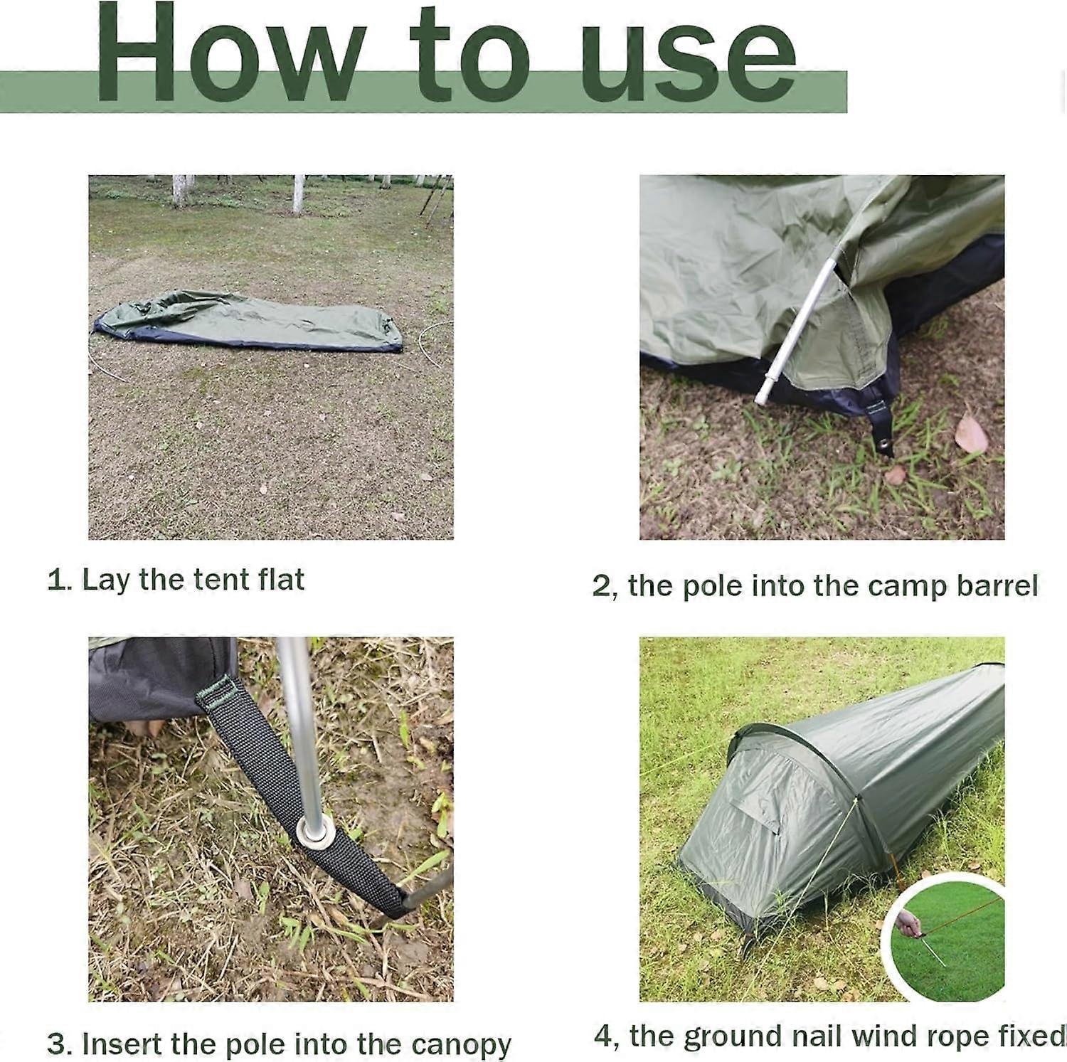 Single - Side Silicone - Coated Single - Person Rodless Tent Outdoors