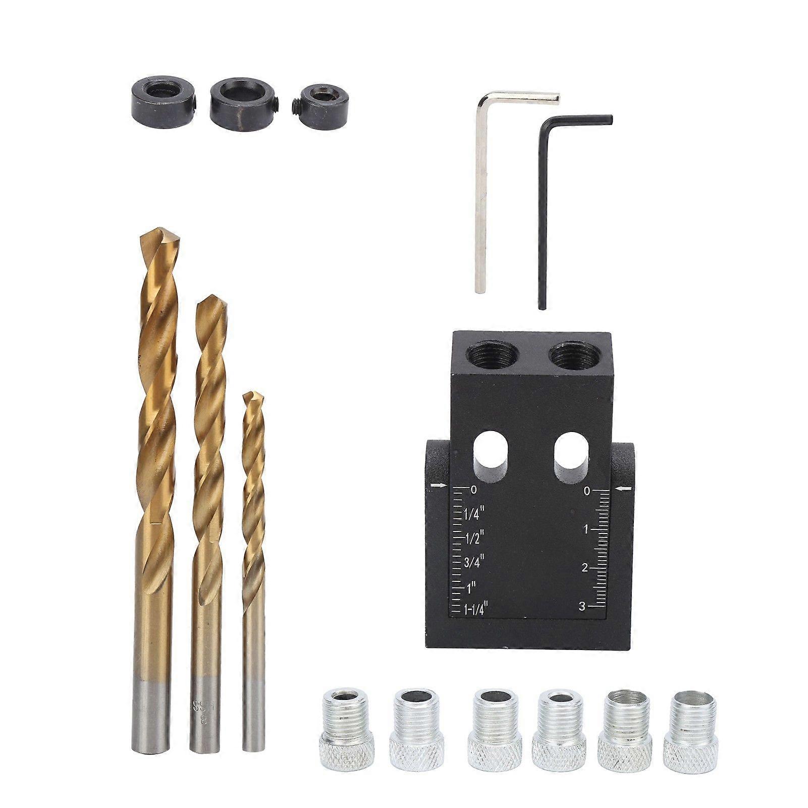 Broca chapada en titanio 15psc de alta calidad, carpintería en ángulo de 15 grados