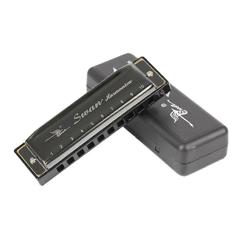 Swan SW1020-7 10 Holes 20 Tones Blues Diatonic Harmonica Key of C Mouth Organ with ABS Case Standard Performance Harmonica for Beginners Kids Student