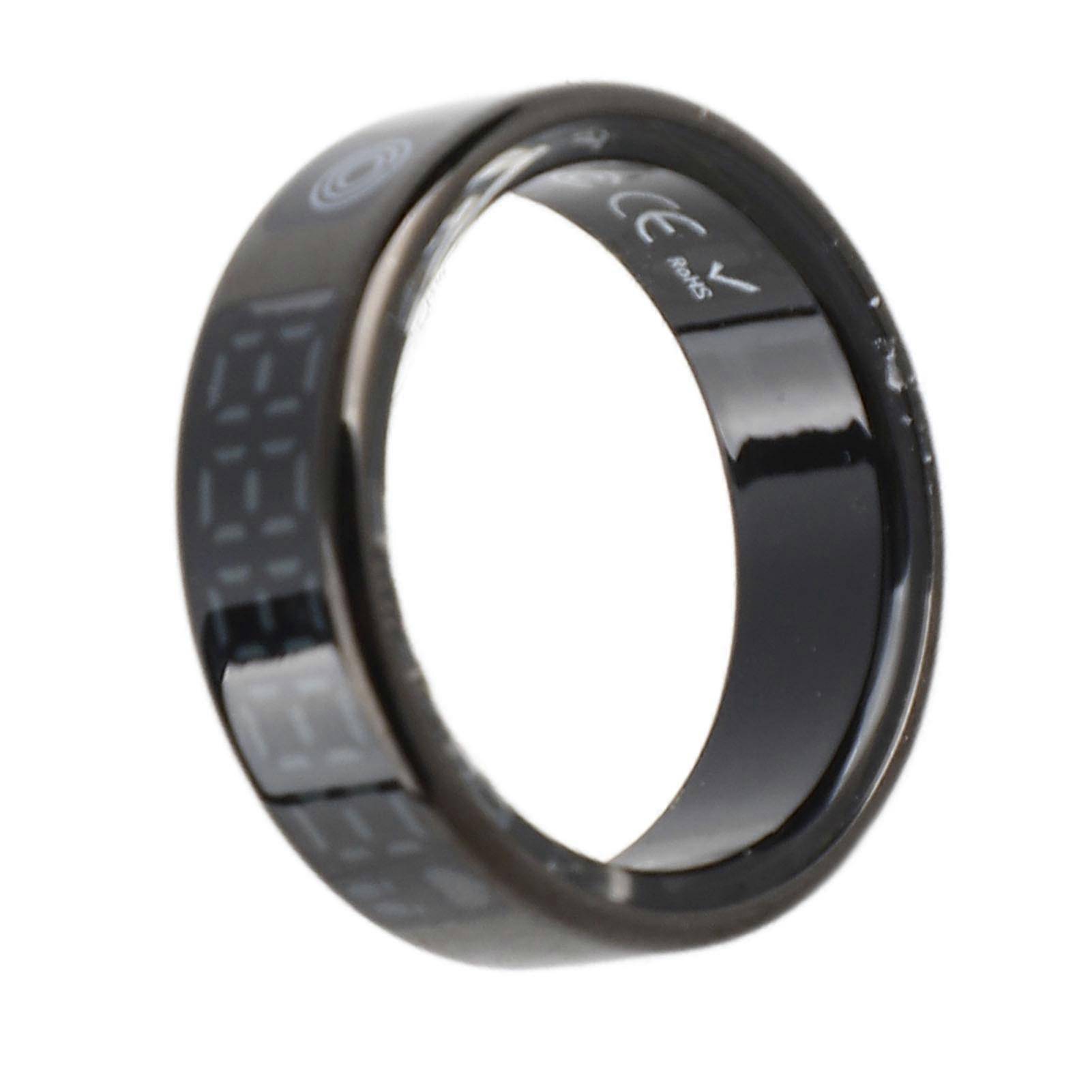 Smart Ring with Display Touch Screen IP68 Stainless Steel Multiple Sports Modes Fitness Tracker Ring Size 9(Inner Diameter 18mm) 