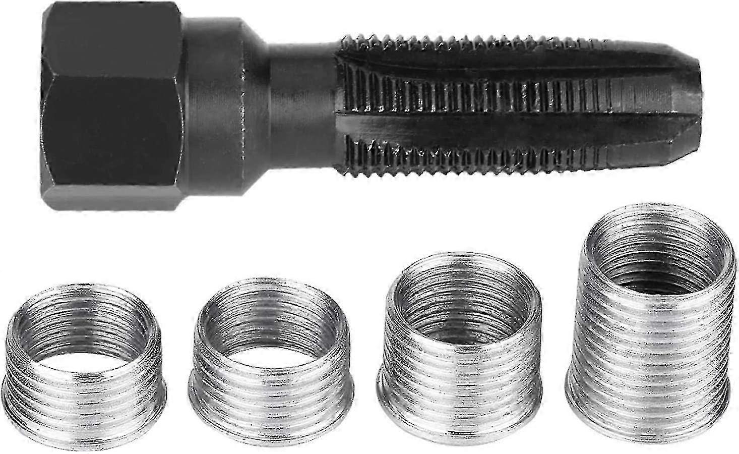 14mm Spark Plug Thread Repair Kit with 5Pcs Thread Insert & Tap Drill Tool for M14