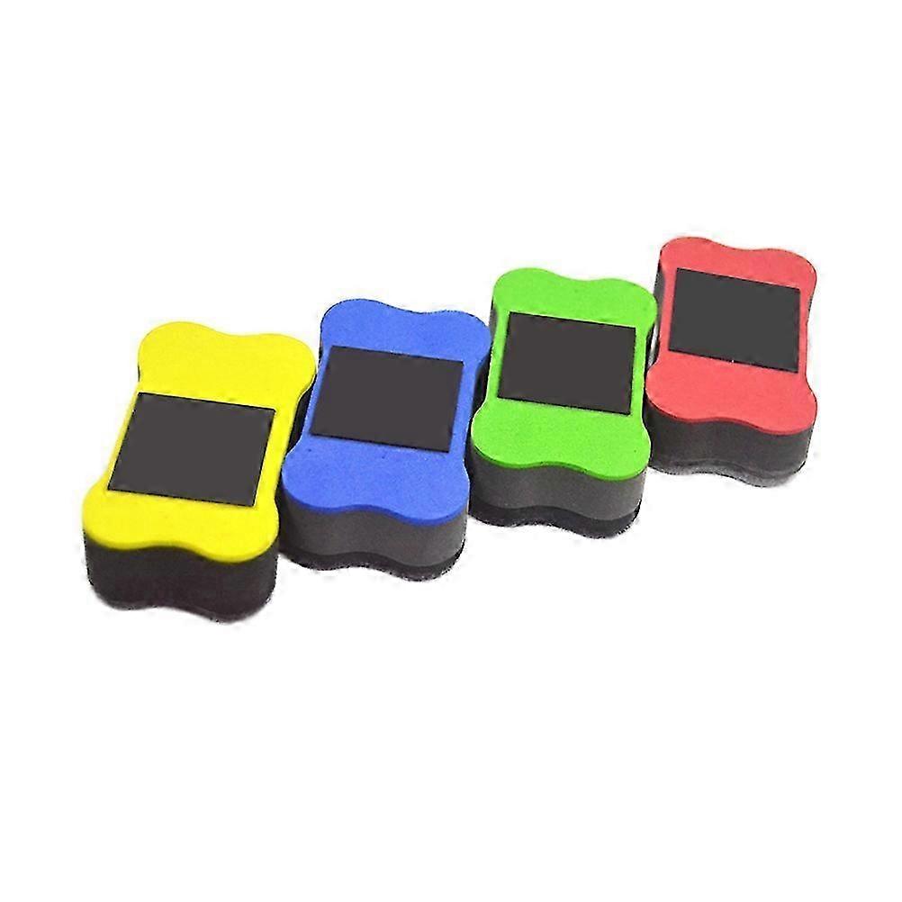 4pcs Magnetic Bone-shaped White Board Erasers Board Cleaner for Home School Office Mixed Colors