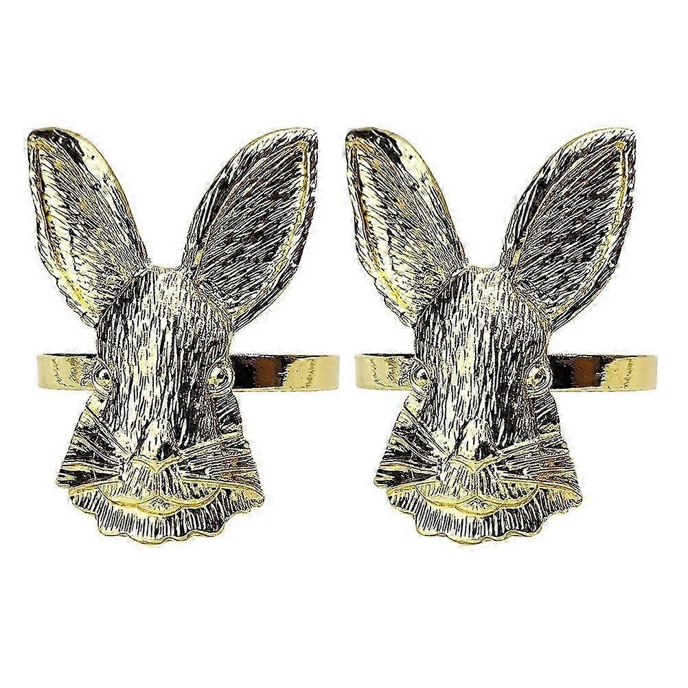 2pcs Decor Napkin Buckles Bunny Design Napkin Rings Dining Table Napkin Holder