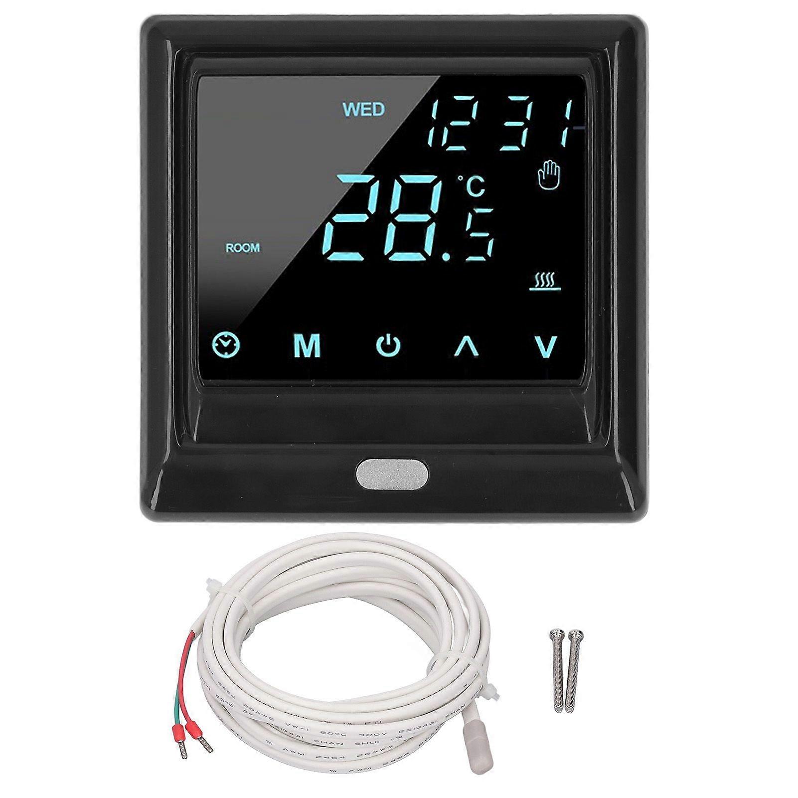 Hög kvalitet (MH1824 Svart) Tuya WiFi Bluetooth Smart Termostat Elektriskt golv