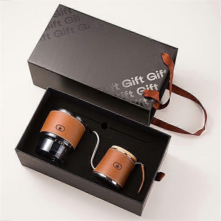 2 pezzi versare sul set di caffè bollitore a goccia e tazza di vetro con manicotto resistente al calore per la produzione di birra a casa / ufficio (senza BPA, senza FDA)