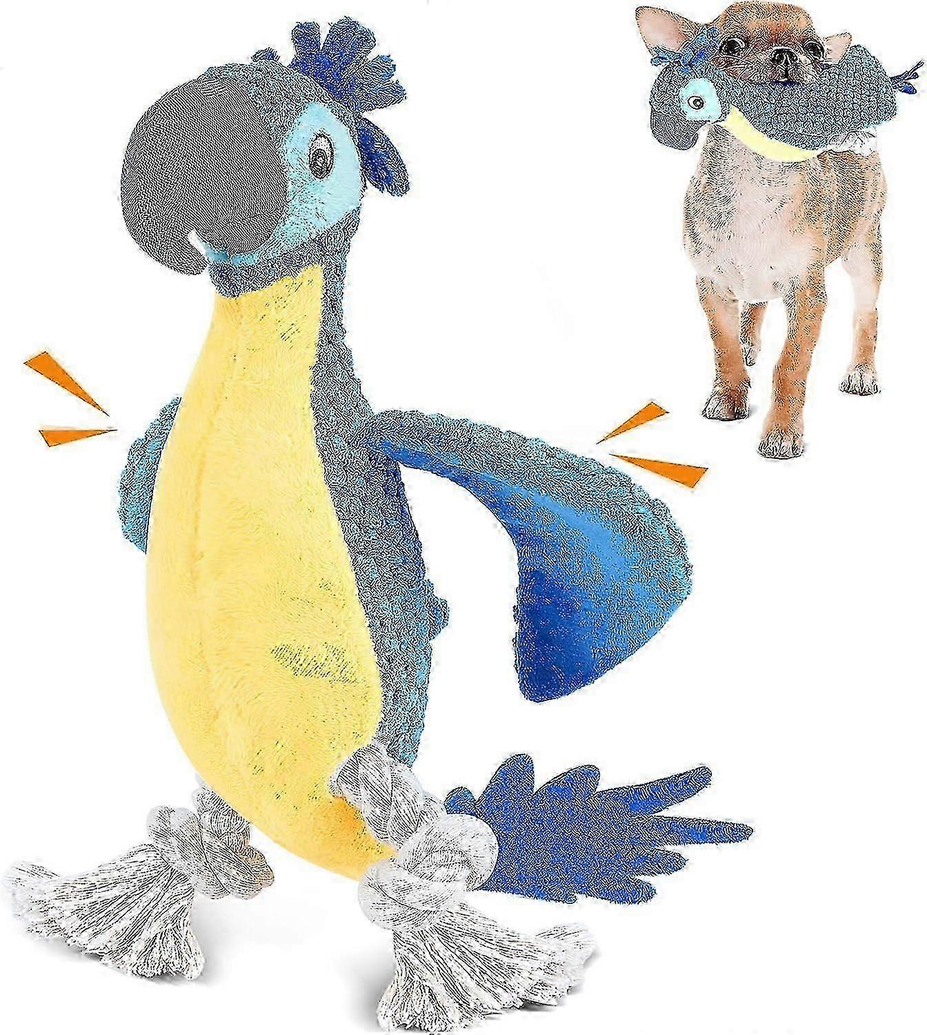 Interactive Plush Squeaky Cockatoo Toy for Dogs - Dental Cleaning and Chew Toy Suitable for All Dog Breeds
