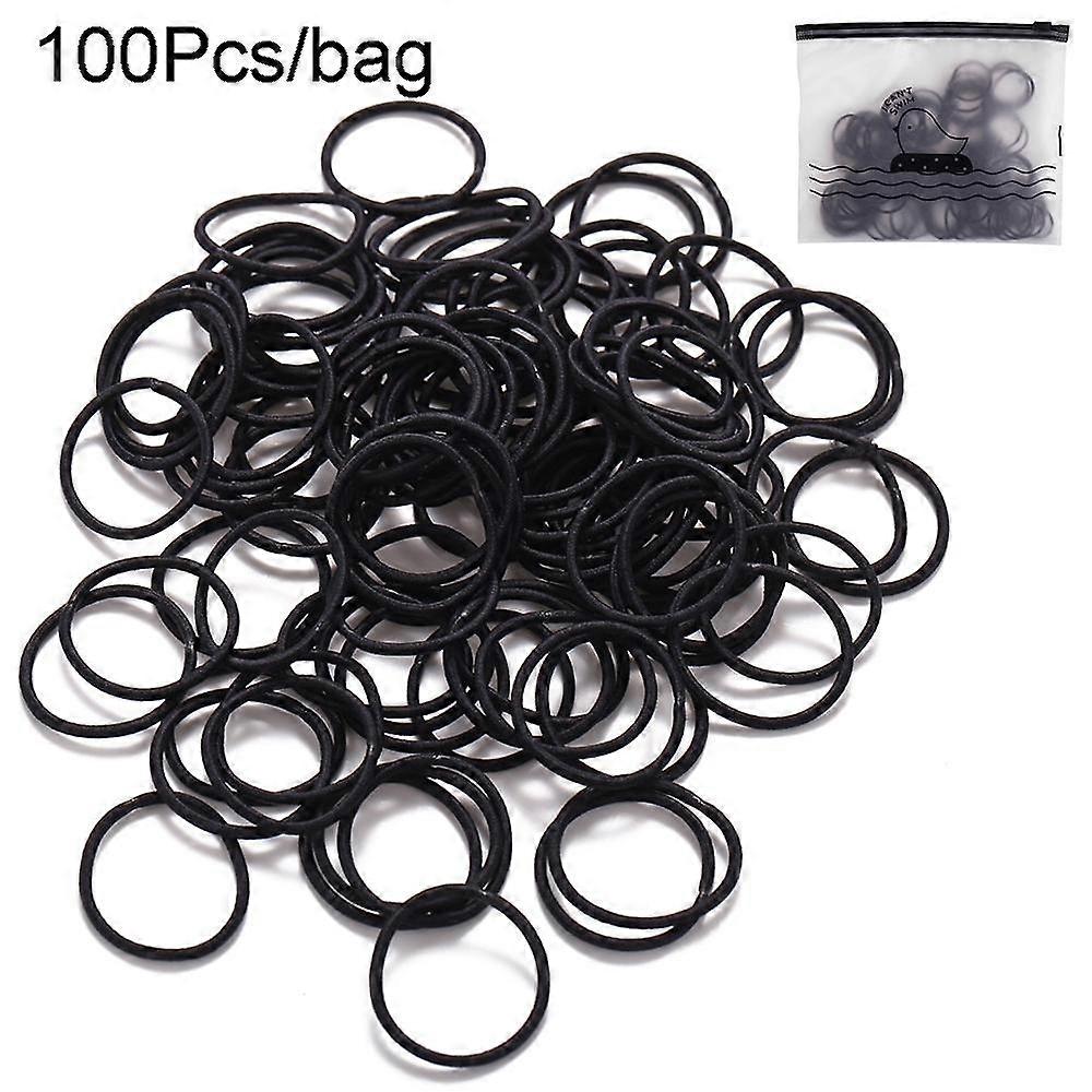 100 Solid Color Seamless Hair Cords, Bird Bag, Rubber Band, High Elasticity Hair Loop, Headband, Hair Accessory for Women