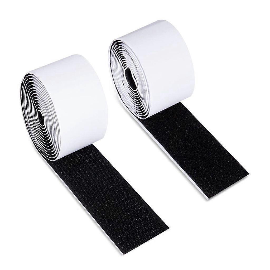 2Pcs Self Adhesive Hook and Loop Tape Wide Double Sided Sticky Back Tape Hook