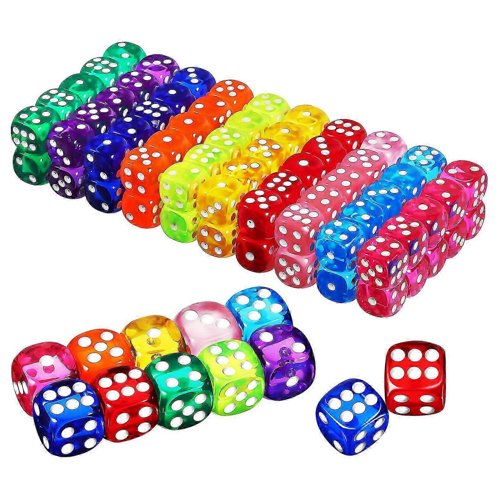 100 Pcs Colorful Mini Dice Set for Classroom Games & Party Fun
